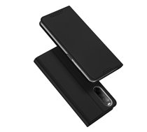 Sony Xperia 10 V DUX DUCIS Skin Pro Auto-absorbed Leather Cell Phone Case Cover, Black | Telefona Vāciņš Maciņš Apvalks Grāmatiņa