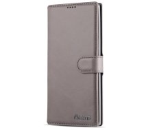 Samsung Galaxy Note 10 Plus (SM-N975F) AZNS Leather Stand Case Cover with Card Slots, Grey | Telefona Maciņš Vāciņš Apvalks Grāmatiņa