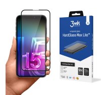 Apple iPhone 15 Plus 6.7'' Telefona Aizsargstikls uz Visu Ekrānu | 3MK HardGlass Max Lite 5D Tempered Glass Screen Protector
