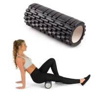 Masāžas Jogas Fitnesa Pilates Putu Rullis - 30x10cm, Melns| Foam Yoga Massage Roller