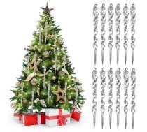 Ziemassvētku eglīšu saktas, rotājums, 12gab. | Christmas Tree Icicles