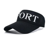 Sporta saulessargs ar elastīgu lenti, melns - sun visor, tennis hat, sport visor