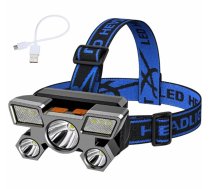 LED XPE galvas lukturis ar 9 diodēm, 800 lm, 600 mAh - headlamp, LED headlamp, rechargeable headlamp