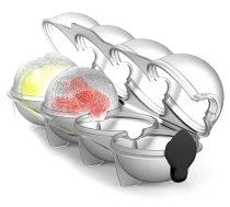 Ledus bumbu forma 4 gab., caurspīdīga - ice ball maker, ice sphere mold, cocktail accessories