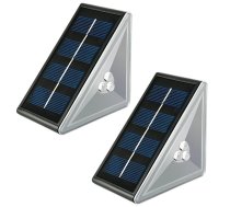 Saules enerģijas LED lampas kāpnēm ZD148A, 2 gab., melnas - solar stair lights, outdoor LED lights, step lighting