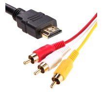 HDMI uz 3 RCA kabelis (1.5 m) HD29A - hdmi to rca cable, hdmi chinch cable, 1.5m video cable