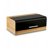 Virtuves metāla maizes kaste ar bambusa vāku, melna - food storage containers, silicone food storage lids