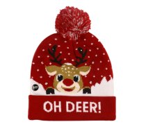 Ziemassvētku cepure ar LED gaismiņām un ziemeļbriedi - warm accessories, winter hats, winter scarves