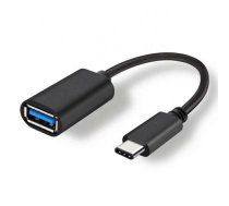 USB-C uz USB-A 3.0 OTG adaptera kabelis (19 cm, 60W) Melns - OTG cable, 60W charging cable, 10Gbps data cable