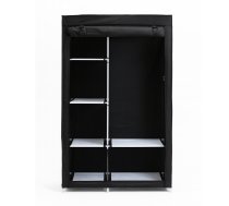 Melns tekstila drēbju skapis 103x164x42 cm - textile wardrobe, portable closet, clothes storage