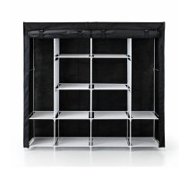 Tekstila drēbju skapis XXL, melns - textile wardrobe, fabric wardrobe, clothes closet