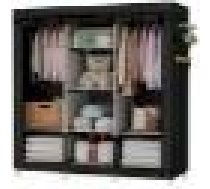 Tekstila drēbju skapis XL, melns - textile wardrobe, clothes closet, folding wardrobe