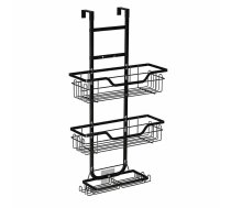 Piekaramais dušas plaukts vannas istabai, 3 līmeņu organizators, melns - bathroom shelf, bathroom storage organizer