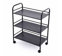 Pārvietojams plauktu ratiņu galds uz riteņiem 50x30x75 cm, melns - wall mounted holder, paper towel holder