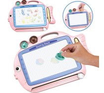 Bakalu Znikopis krāsains Rozā zivtiņa KZ0855 - magnetic drawing board, doodle board, kids creative toys