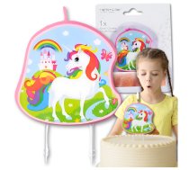 Bakalu dzimšanas dienas svece Vienradzis kūkas dekorēšanai - unicorn candle, birthday candle, cake decoration