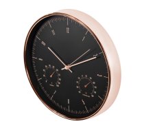 Centrumelektroniki sienas pulkstenis ar termometru un higrometru, 30 cm, zelta - wall clock, clock with thermometer