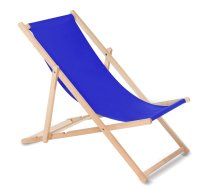 Greenblue GB183 klasiskais dižskābarža koka zvilnis, tumši zils - wooden deck chair, garden chair, foldable deck chair