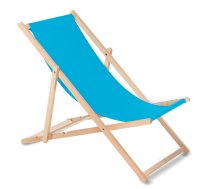 Greenblue GB183 klasiskais dižskābarža koka zvilnis, gaiši zils - wooden deck chair, garden lounger