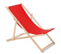 Greenblue GB183 klasiskais dižskābarža koka zvilnis, sarkans - wooden deck chair, garden lounger, beach chair
