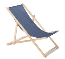 Greenblue GB183M Melange klasisks dižskābarža koka zvilnis, gaiši zils - wooden deck chair, garden lounger