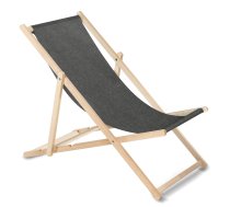 Greenblue GB183M Melange klasiskais dižskābarža koka zvilnis, melns - wooden deck chair, garden lounger