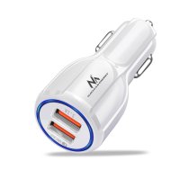 Maclean MCE478 W Automašīnas lādētājs, 2x USB, QC 3.0, 30W, Balts - car charger, quick charge 3.0
