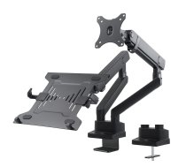 Maclean MC-813 galda stiprinājums monitoram un portatīvajam datoram, 17"-32", 2x8kg - monitor mount, desk bracket