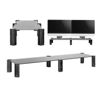 Maclean MC-936 divu monitoru paliktnis, melns - monitor stand, dual monitor stand, desk monitor riser