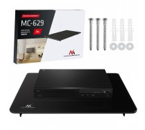 Maclean MC-629 sienas plaukts, rūdīts stikls, 8kg, melns - wall shelf, TV accessory shelf, glass shelf