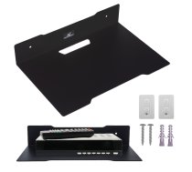 Maclean MC-122 Sienas plaukts dekoderam, tērauda, 5kg, melns - wall shelf, set-top box shelf, console shelf