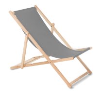 Greenblue GB183 klasiskais dižskābarža koka zvilnis, pelēks - wooden deck chair, garden lounger, foldable deck chair
