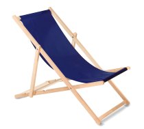 GreenBlue GB183 klasiskais koka zvilnis, tumši zils - wooden deck chair, garden sun lounger, folding beach chair