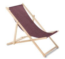 Greenblue GB183M Melange koka pludmales krēsls, Bordo - wooden deck chair, foldable deck chair, garden chair