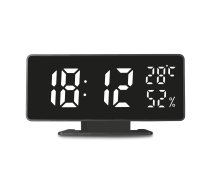 GreenBlue GB395 Pulkstenis ar modinātāju, termometru un higrometru, Melns - alarm clock, digital clock, desk clock