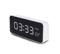 GreenBlue GB397 Pulkstenis ar modinātāju un termometru, balts - clock, alarm clock, thermometer