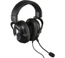 Logitech G PRO X spēļu austiņas ar statīvu, melnas - gaming headset, wired headset, headset with microphone