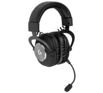 Logitech G PRO X spēļu austiņas, melnas - gaming headset, PC gaming headphones, BLUE VO!CE headset