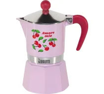 Bialetti Rainbow 3TZ Ciliegie espresso kafijas automāts, 3 tasītes, Rozā - Bialetti espresso maker, moka pot 3 cups