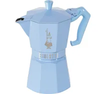 Bialetti Moka Exclusive 6 Tašu Espresso Kafijas Kanna, Gaiši Zila - 6 cup espresso maker, stovetop coffee maker