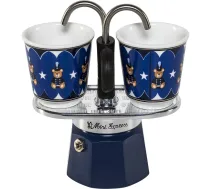 Bialetti MINI Express Joyful Memories espresso komplekts, zils/sudraba - Bialetti espresso maker, MINI Express set