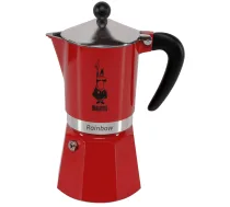 Bialetti Rainbow espresso kafijas kanna, 6 tasītes, sarkana - espresso maker, moka pot 6 cups, stovetop coffee maker