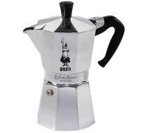 Bialetti Moka Express 6TZ kafijas automāts, sudraba/melna - moka pot, espresso maker, stovetop espresso maker