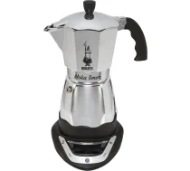 Bialetti Moka Timer 6TZ elektriskais espresso automāts, sudraba/melns - electric espresso maker, moka pot
