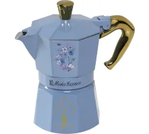Bialetti Moka Express Bridgerton geizera kafijkanna 3 tasītēm, zila - stovetop espresso maker, moka pot 3 cups