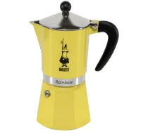 Geizera kafijkanna Bialetti Rainbow 6TZ 270 ml 6 tasītēm, dzeltena - stovetop espresso maker, moka pot 6 cups