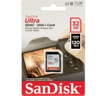 Atmiņas karte SanDisk Ultra SDHC UHS-I 32 GB 120 MB/s SDSDUN4-032G-GN6IN - 32gb sdhc memory card, sandisk uhs-i card