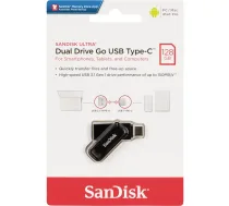 SanDisk Ultra Dual Drive Go 128GB USB Type-C zibatmiņa SDDDC3-128G-G46, melna - otg usb drive, type c thumb drive