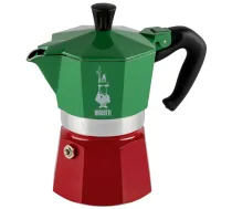 Bialetti Moka Express 3 tasīšu espresso kafijas kanniņa Italia Tricolore - 3 cup moka pot, espresso maker