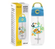 4Fizjo Džungļi bērnu ūdens pudele ar salmiņu 550 ml - kids water bottle, school water bottle, tritan bottle